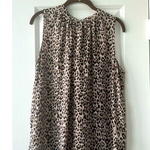Leopard print tie back (neck) blouse